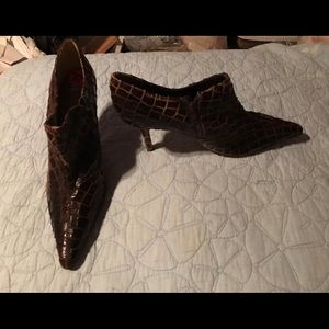 Carol Little Brown Leather High Heel Booties